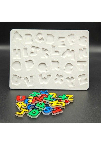 Çocuklar İçin 3d Yazıcı Harf Kalıbı Seti 21x16 Cm - Pla Malzeme 21 X 19