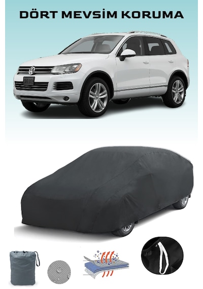 Siyah, Volkswagen Touareg 2018 - 2021, Araba Brandası, Oto Örtüsü, Araba Çadırı Siyah