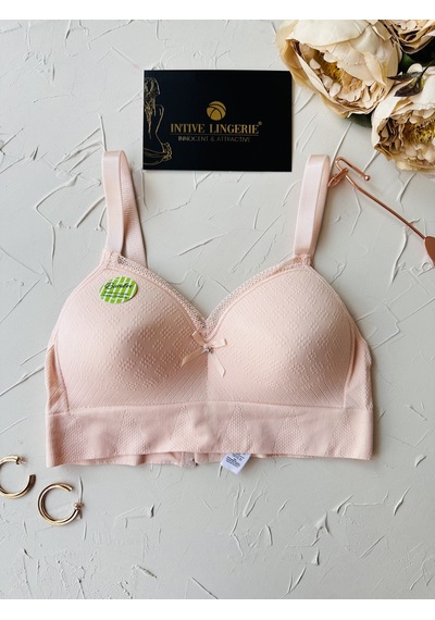 Celine C Cup Bambu Hisli Ultra Rahat Polamid Kumaştan Dokulu Dant Pudra