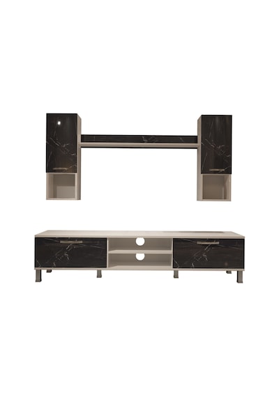 Decoraktiv Eko 5da Mdf Dvd Krom Ayaklı Tv Ünitesi Tv Sehpası Beyaz - Siyah Mermer Decoraktiv Eko 5da Mdf Dvd Krom Ayaklı Tv Ünitesi Tv Sehpası Beyaz - Siyah Mermer