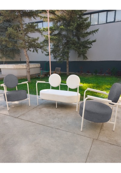 Azra Mobilya Venüs Koltuk Takımı Beyaz İskelet Modern Koltuk Seti Ofis Ve Ev Kullanımı Soft Kumaş Füme Azra Mobilya Venüs Koltuk Takımı Beyaz İskelet Modern Koltuk Seti Ofis Ve Ev Kullanımı Soft Kumaş Füme