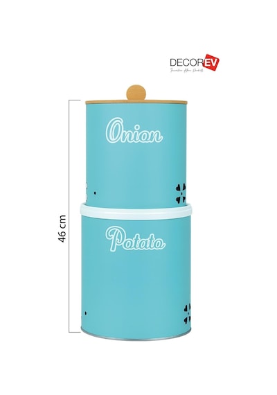 Decorev Bambu Tek Kapaklı Metal Patates Soğanlık Mint Rengi Dc -7107 Mint Yeşili