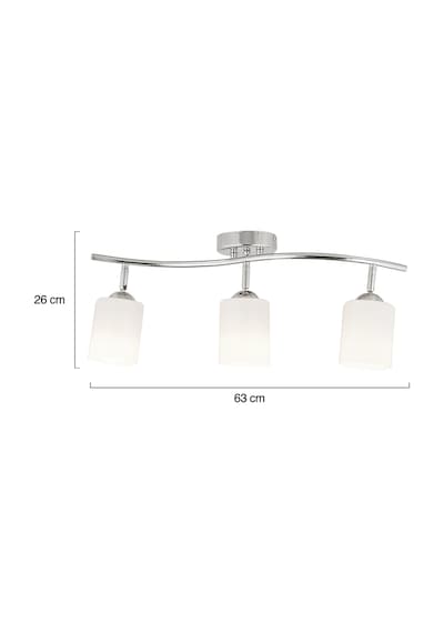 Riley 3Lü Krom Spot Bardak Camlı Modern Koridor Mutfak Salon Plafonyer Avize