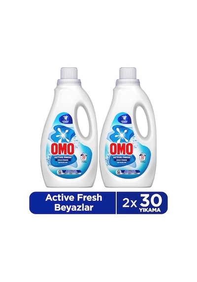Omo Active Fresh Cold Power Beyazlar İçin Sıvı Deterjan 1500 Ml X2 Diğer