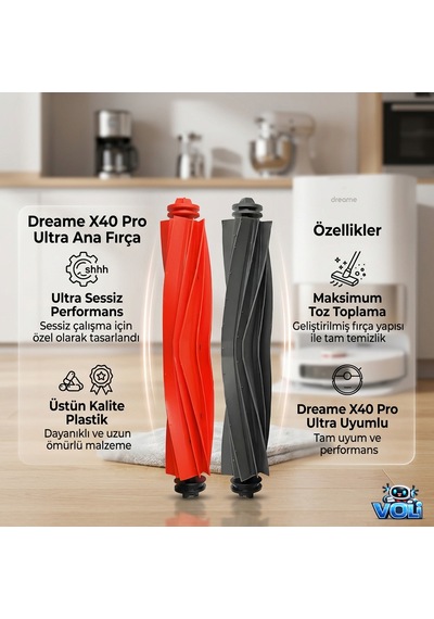 Dreame X40 Pro Ultra Rlx82ce X40 Ultra Değil Uyumlu Yedek Filtre Fırça Seti Diğer