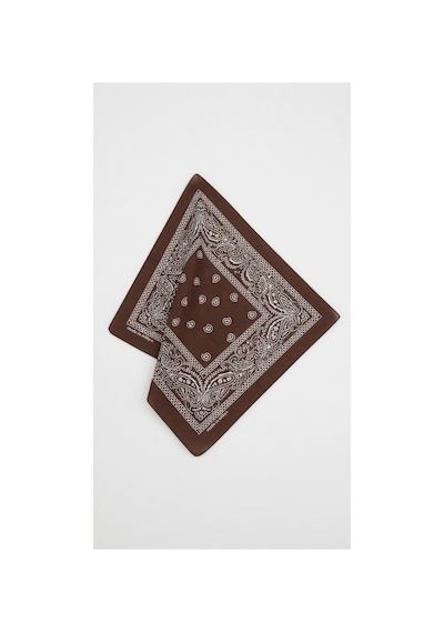 Mollycrush Unisex Kahverengi Şal Desenli Bandana Günlük Saç Aksesuarı, Boyunluk Ve Outdoor Fular Kahverengi