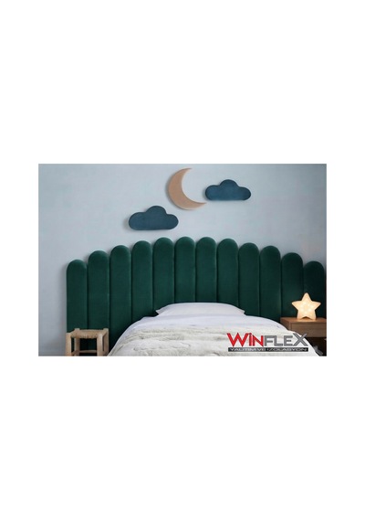 Winflex Yatak Başlık Ay Ve Bulut Set Dekorasyon Panel 180cm-yeşil 180 CM