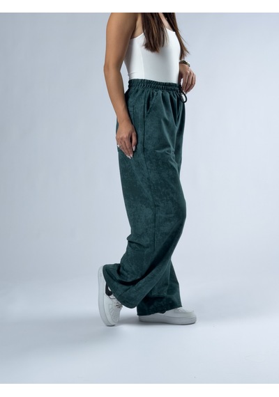 Cocopelli Paça Ayarlamalı Desenli Yeşil Kadın Baggy Pantolon Coc3347