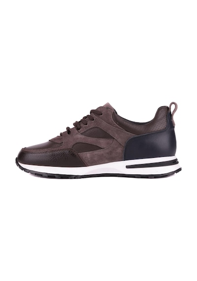 Shoetyle - Kahverengi Hakiki Deri Bağcıklı Erkek Sneaker 115-k511-1328 Kahve Rengi