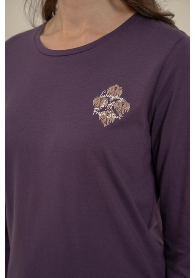 Arnetta Kadın Everyday Is A Fresh Start Mor Uzun Kol Pijama Takım Ar3769-s-v1 Ar3769-s-v1