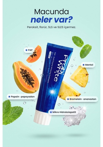Probiwhite Beyazlatıcı Diş Macunu-pap Teknolojili,mikro Hidroksiapatit+enzim ,vegan Beyazlatma