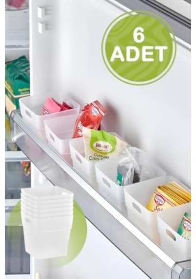 Mithra Life 6 Adet Şeffaf Buzdolabı Kapak İçi Düzenleyici Ve Banyo Organizer, Çok Amaçlı Mutfak Çekmece Düzenleyici Seti, Mıt1103
