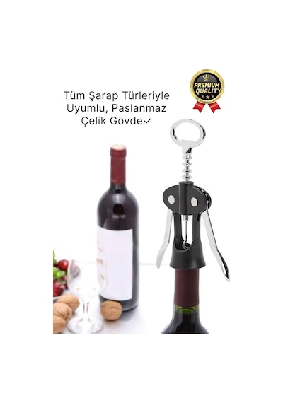 Özel Üretim Dayanıklı Şık Paslanmaz Kararmaz Çelik Şarap Şişe Mantar Kapak Açacağı Tirbuşon 18 7 Cm Diğer