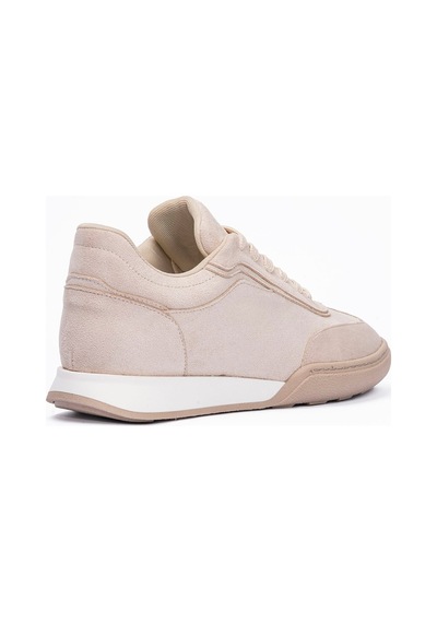 Mubiano Kadın Süet Sneaker Bağcıklı Günlük Spor Ayakkabı Lavin Bej Bej
