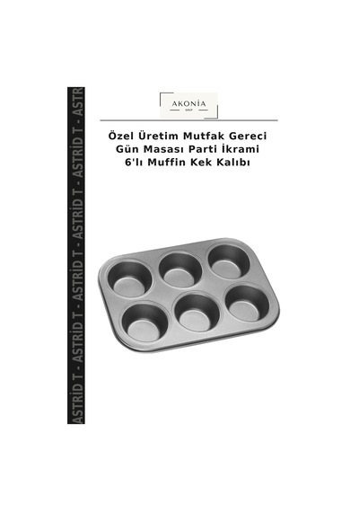 Özel Üretim Mutfak Gereci Gün Masası Parti İkrami 6'lı Muffin Kek Kalıbı Çok Renkli