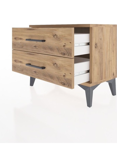 Arges Komodin 2 Çekmeceli 60x30x48 Çam-çam Çam