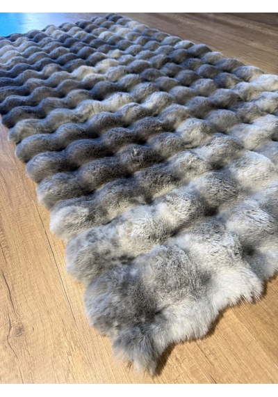 Hoom Rugs Rabbit 420 Multi Gri Çift Renkli Peluş Halı Çok Renkli