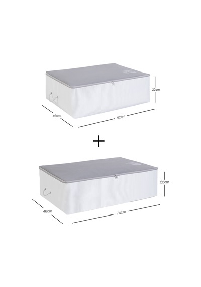 Ocean Home Textile 2'li Gri Renk Stuff & Things Baza Altı Hurç Set