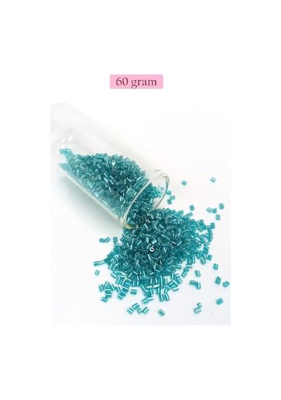 Kesme Cam Boncuk 2mm - 60 Gram - Şeffaf Turkuaz - Bnc364