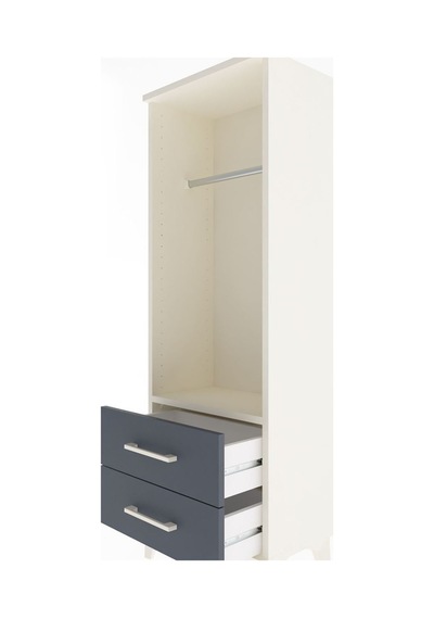 Arges Dolap Tek Raflı 2 Çekmeceli Tek Askılı 44x30x134 Aytaşı-antrasit Aytası