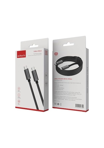 240w, 20 Gbps, 4k 60hz, Usb C&apos Den Usb C&apos Ye, Örgülü Hızlı Şarj, Görüntü Ve Veri Aktarım Kablosu Pd 3.2, 5a, İphone 15, 16, 17, M2 Macbook Pro, Air, İpad Pro Ve Galaxy S25, S24, S23 İle Uyumlu