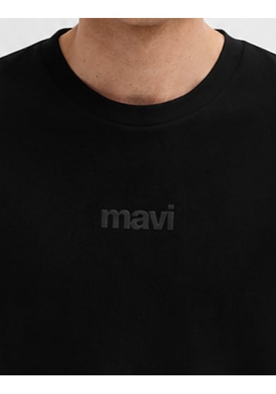 Mavi M0613553-900 Mavi Baskılı T-shirt Erkek Tişort Siyah