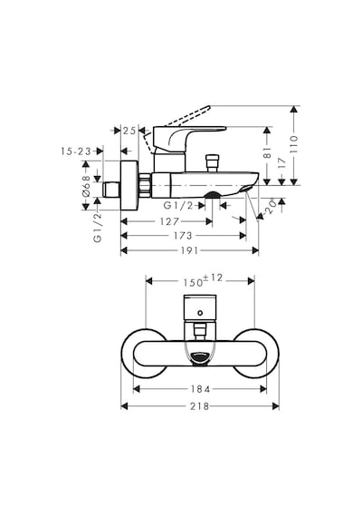 Hansgrohe Rebrıs S Banyo Bataryası Krom