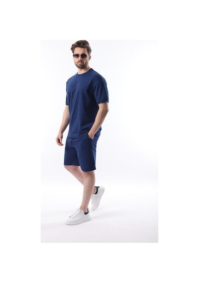 Madmext Lacivert Basic Erkek Şort T-shirt Takımı E7307 Lacivert