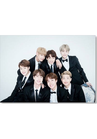 Cakasepetim Bts Kore Pop Siyah Takım Elbiseli Ahşap Mdf Tablo