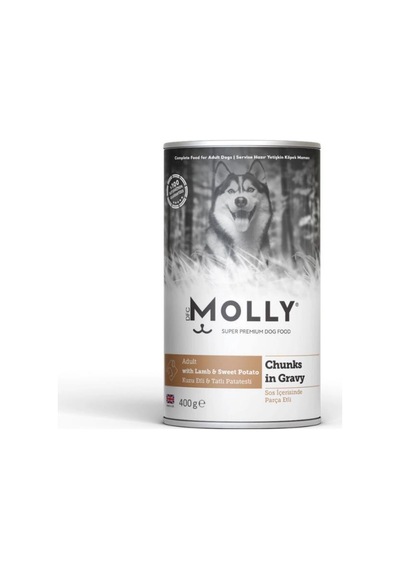 Molly Sos İçinde Parça Kuzu Etli Ve Tatlı Patatesli Yetişkin Köpek Konservesi 400 Gr