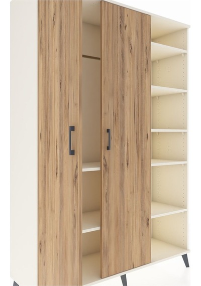 Hyperion Dolap 7 Raflı 2 Kapaklı Tek Askılı 132x44x195 Aytaşı... Aytaşı