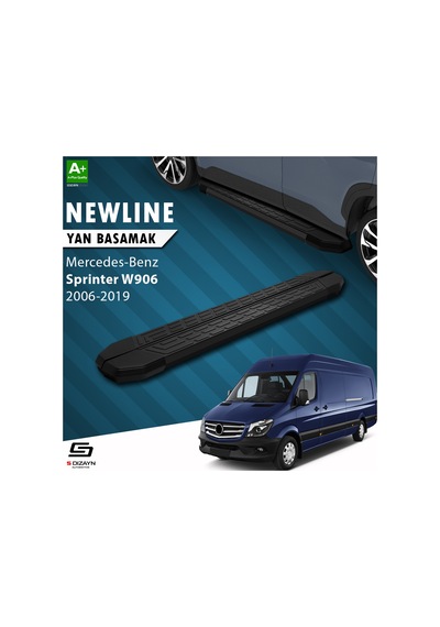 S-dizayn Mercedes Sprinter W906 Kısa Şase Newline Siyah Yan Basam
