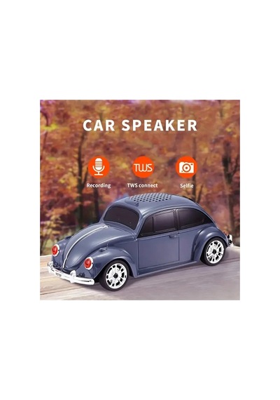 Nostaljik Araba Şeklinde Bluetooth Speaker Sd Kart Usb Fm Radyolu Şarjlı Kablosuz Hoparlör
