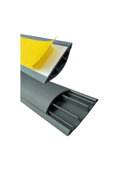 1m Kendinden Yapışkanlı 50x12mm Gri Balık Sırtı Kablo Kanalı 1 Metre
