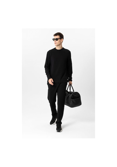 Backandbond Siyah Regular Fit Baskılı Bisiklet Yaka Sweatshirt