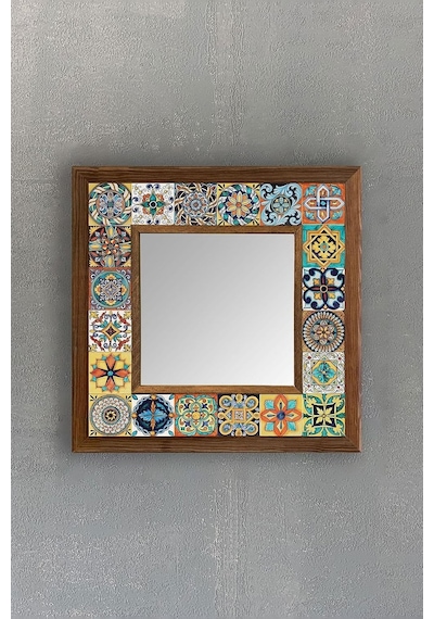 Oscar Stone Decor Çerçeveli Mozaik Doğaltaş Ayna 33 Cm X 33 Cm Ayn-030 Diğer