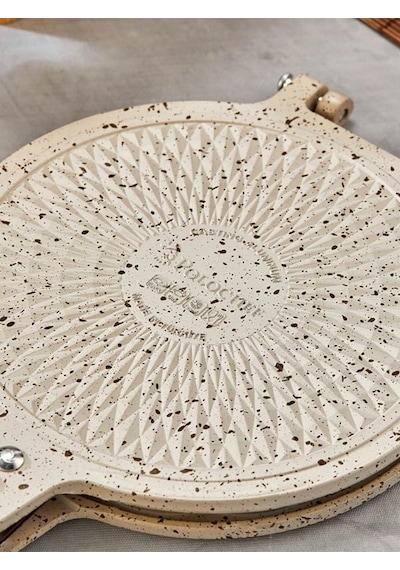 Granit Waffle Ve Tost Tavası Seti Krem Gümüş- Siyah