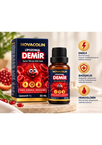 Novacolin Lipozomal Demir Damla 30 Ml - Demir Içeren Takviye Edici Gıda
