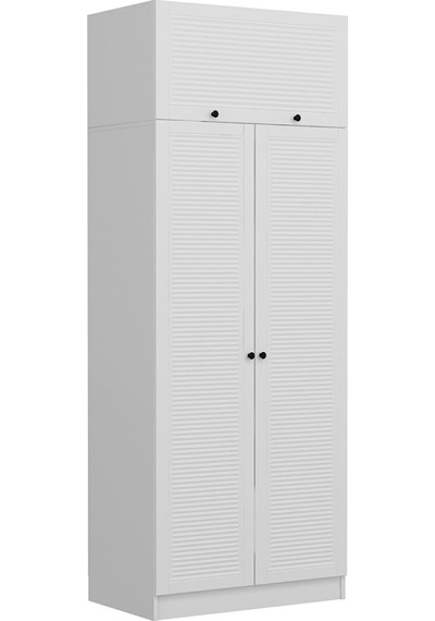 Minar Kale 2 Mebran Panjur Kapaklı Dolap Ve Yüklük Beyaz 210cm Beyaz
