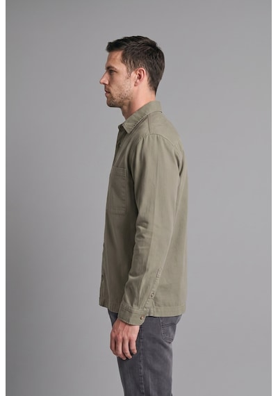 Defacto Boxy Fit Polo Yaka Çift Cepli Pamuklu Uzun Kollu Gömlek H4590ax26aukh465 Haki-kh465