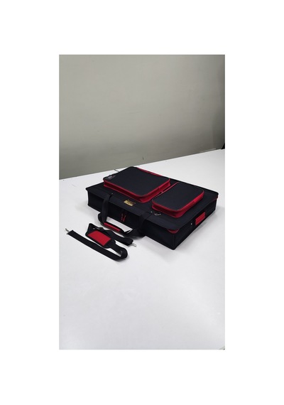 Prime 4+ Setup İçin Çanta Soft Case Kılıf. 2 Cepli Kırmızı Siyah.