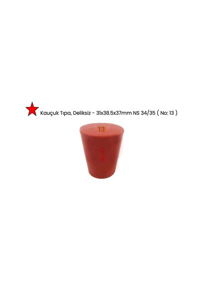 Kauçuk Tıpa, Deliksiz - 31x38.5x37mm Ns 34/35 No: 13