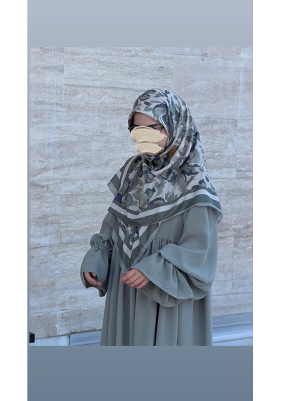 Qalortex Scarf Pamuklu Soft Nazenin Desen Eşarp-mint
