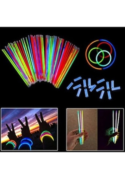 Bakinom Fosforlu Çubuk Glow Stick Fosforlu Bileklik 50 Adet