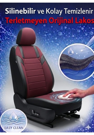Monza Bordo Siyah Serisi Üniversal Oto Koltuk Kılıfı Ön Arka Koltuk Tam Set