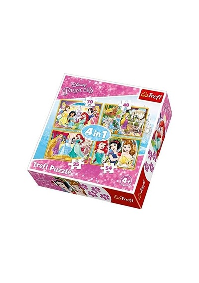 Çocuk Puzzle Happy Day Of Princesses/ Prin 35+48+54+70 Parça 4 İn 1 Puzzle