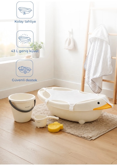 Babyjem Neşeli Ördek Banyo Seti 5 Parça Kum Beji Çok Renkli