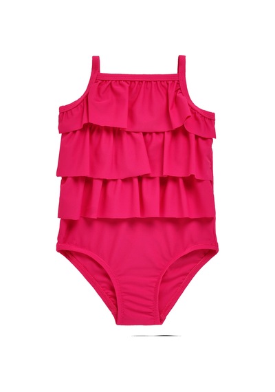Adasea Uv Korumalı Askılı Mayo Kız Bebek Yüzücü Mayo 5108 Pembe Fuşya