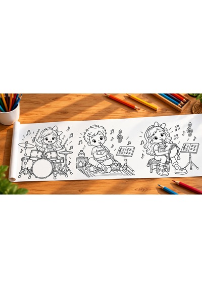 Haydi Dekor Haydi Dekor Müzik Aletlerini Boyuyorum Boyama Rulosu 30 Cm X 4 Metre Haydi & Dekor Eğitici Müzik Aletleri Boyama