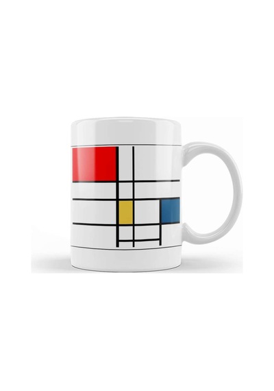 Mondrian Kupa Bardak Porselen Karışık